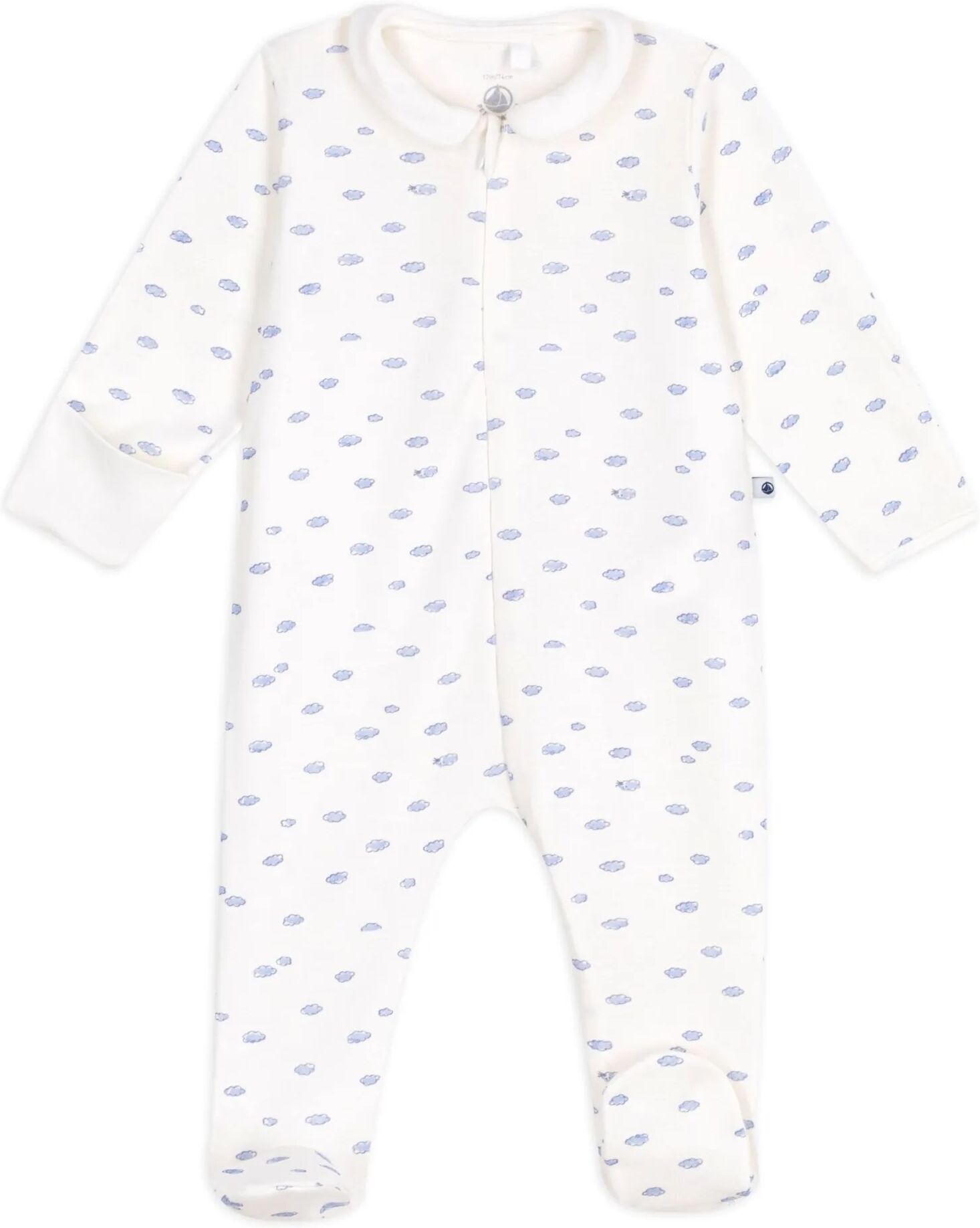 Petit Bateau Pyjama Dors Bien Zippé Nuages Coton Bio Blanc Naissance