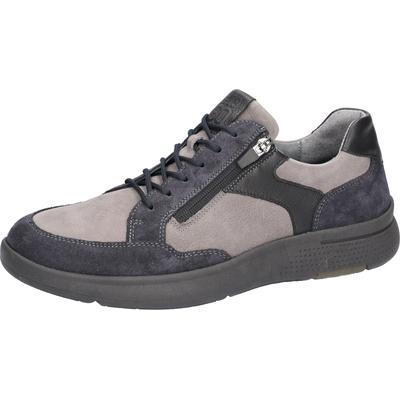Schnürschuh WALDLÄUFER "Heiko", Herren, Gr. 7,5 (41), grau (blau asphalt schwarz), Leder, Schuhe Schnürschuh, Komfortschuh, Halbschuh in H-Weite