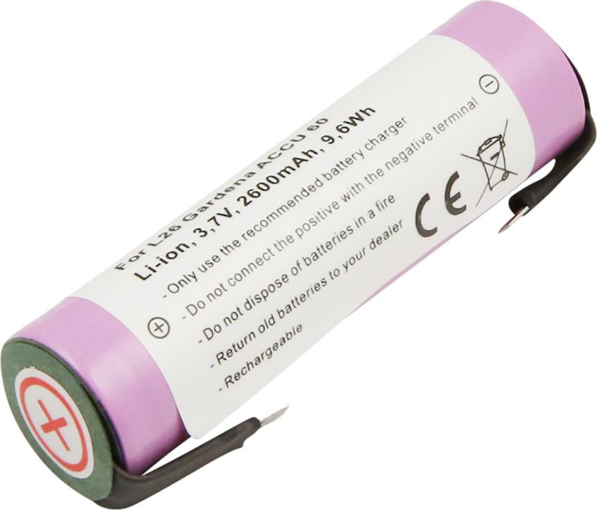 Avizar Accu voor Gardena L26, 3,7 V, 2600 mAh, lithium-ion, roze