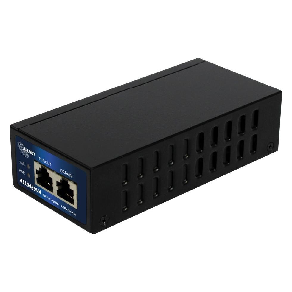Allnet PoE Injektor Gigabit & PoE+ 15.4W/30W 2.5 Gbit/Metallgehäuse (802.3af (PoE), 802.3at (PoE+), 30 W) (ALL0489V4)