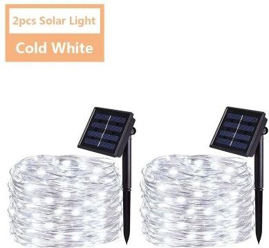 Uplift Picks Solar Fairy String Lights Create Magical Garden Glow For Every Celebration white (2 Pcs) 12 M 100 Led