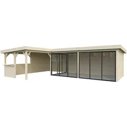 Palmako Carport/Pavillon Connect Lenna 33,2 m2 Set 420 Slide naturbelassen