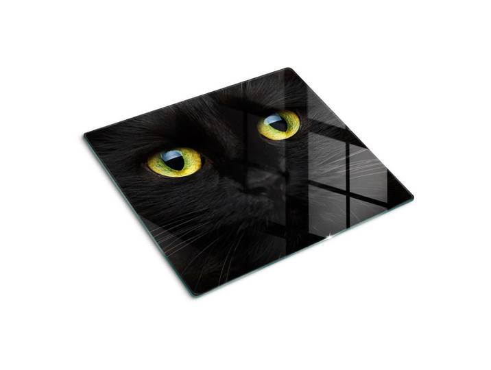 Tulup Glasplatte 60x52 cm Katzenaugen, Schwarz, Hellgrau, Glas, 60x52 cm, Küchenzubehör, Schneidebretter