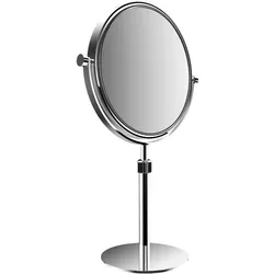 emco pure Standspiegel, höhenverstellbar, Durchmesser 201 mm, dreifach Vergrößerung, chrom, 109400119