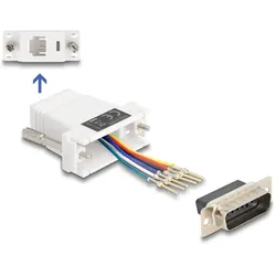 Delock D-Sub 15 Pin Stecker zu RJ12 Buchse Montagesatz weiß