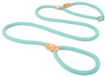 Inspired Living TitanGrip Slip Rope Dog Leash For Medium & Large Dogs Heavy Duty Braided Dog Training Leash With Adjustable Collar Loo lake Blue 1.0cm 150cm