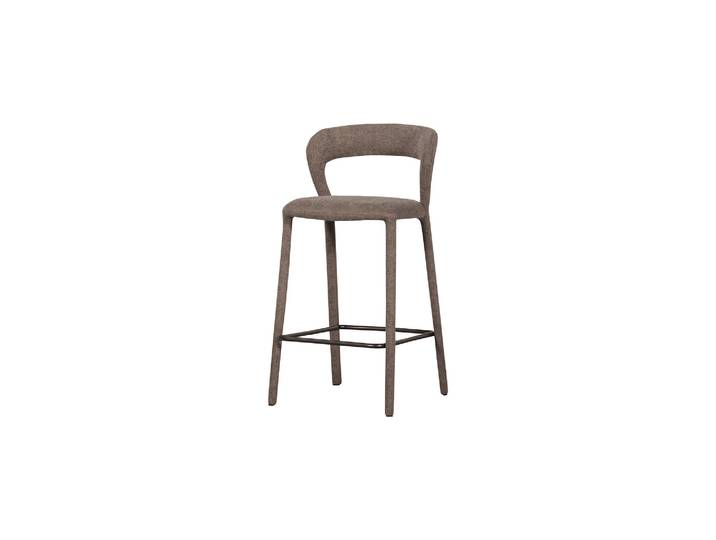 Tabouret de bar tissu taupe NOBLE