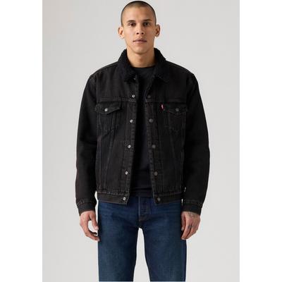 Kurzjacke LEVI'S "SHERPA", Herren, Gr. XXL, built to last sherpa, Denim/Jeans, Obermaterial: 100% Baumwolle, 1-Knopf-Manschette mit Druckknopf, Jacken Kurzjacke, mit Sherpa Fütterung