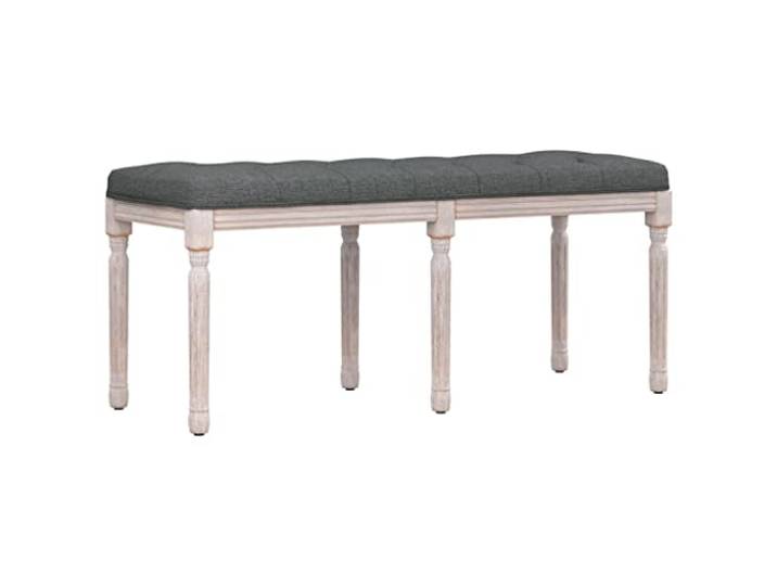 XHNIFBN Polsterbank Dunkelgrau 110x40x49 cm Massivholz Sitzbank Flur Elegante Polsterbank im Vintage-Design mit Massivholzbeinen und Polsterknöpfen für Flur, Schlafzimmer und Wohnzimmer.