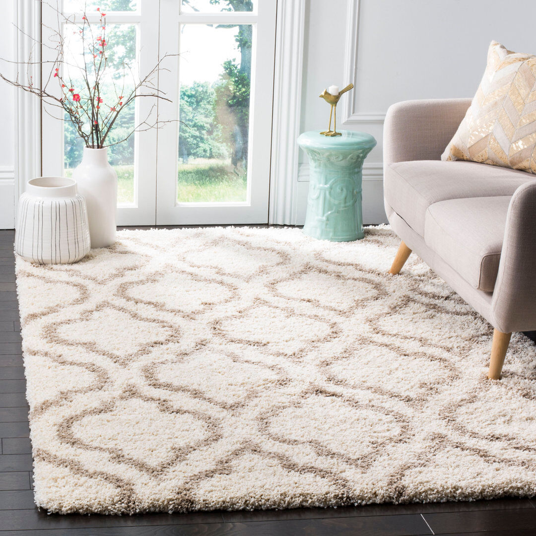 World Menagerie Westby Moroccan Area Rug Ivory/Beige Rectangle 122 x 183 cm