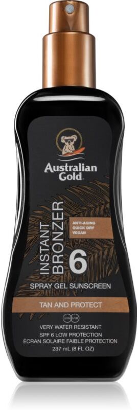 Australian Gold Spray Gel Sunscreen With Instant Bronzer spray solaire protecteur avec bronzer SPF 6 237 ml