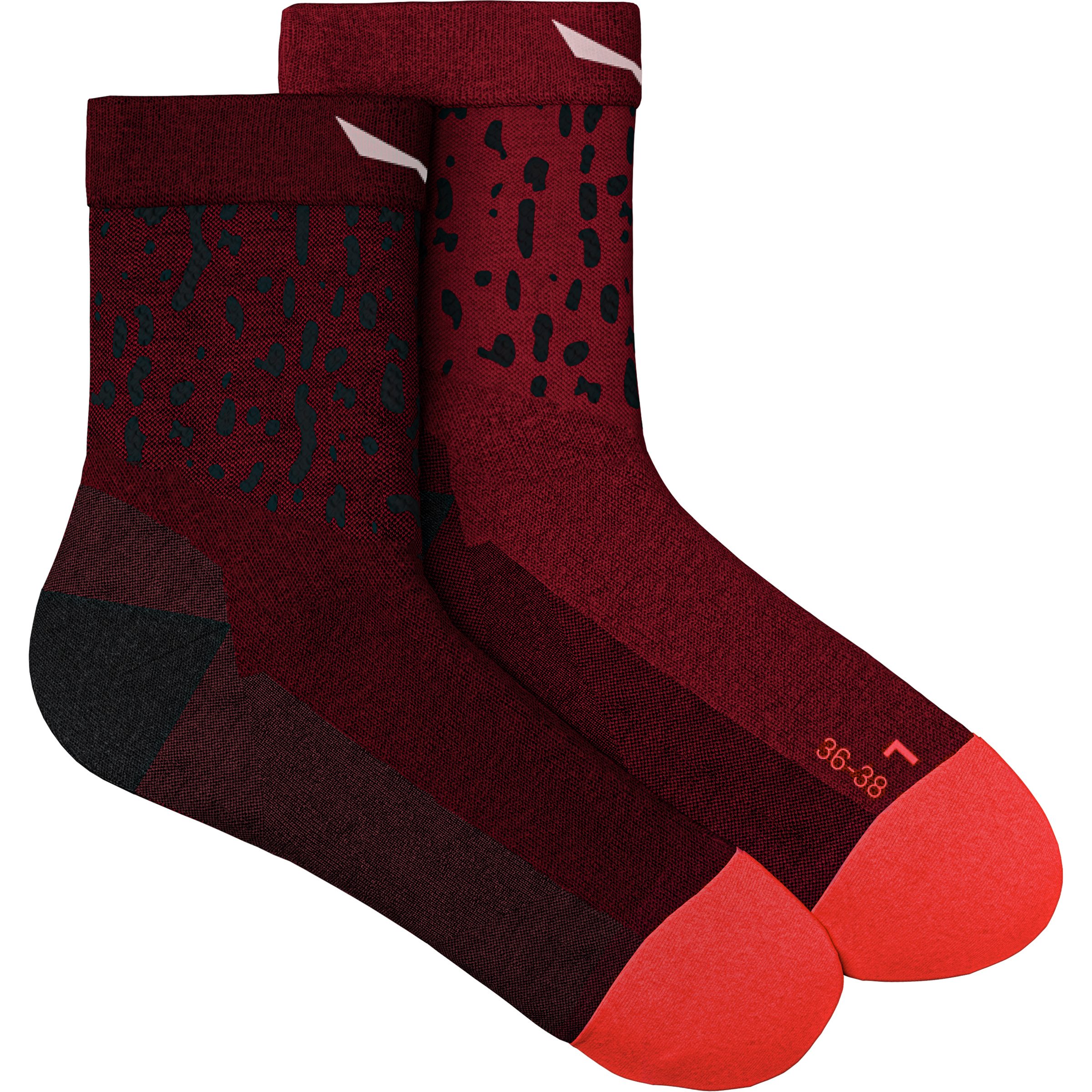 Salewa MTN Trn Salamander AM Qrt Damen Wandersocken rot Größe 42 Trekking Hautfreundlich Merinowolle