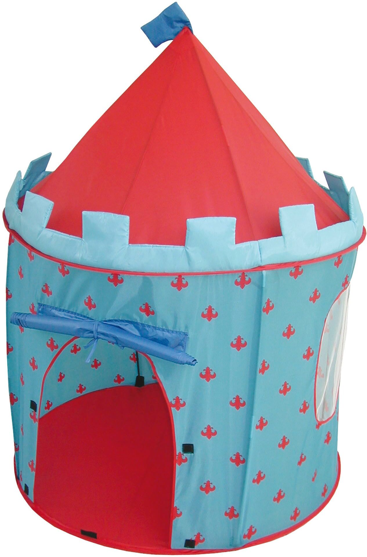 Spielzelt ROBA "Ritterburg", blau (blau, rot), Spielzelte, KinderH:135cm Ø:105cm, Spielzelt, inklusive Tasche, H:135cm Ø:105cm