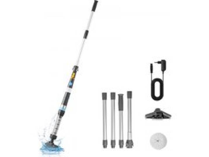 VEVOR Aspirateur de Piscine Portatif, 32 L/min Aspirateur Sans Fil Rechargeable, Manche d'Extension et 2 Têtes de Brosse, pour Spa Bain à Remous Piscine Hors Sol, Autonomie 60 min pour Sable Débris