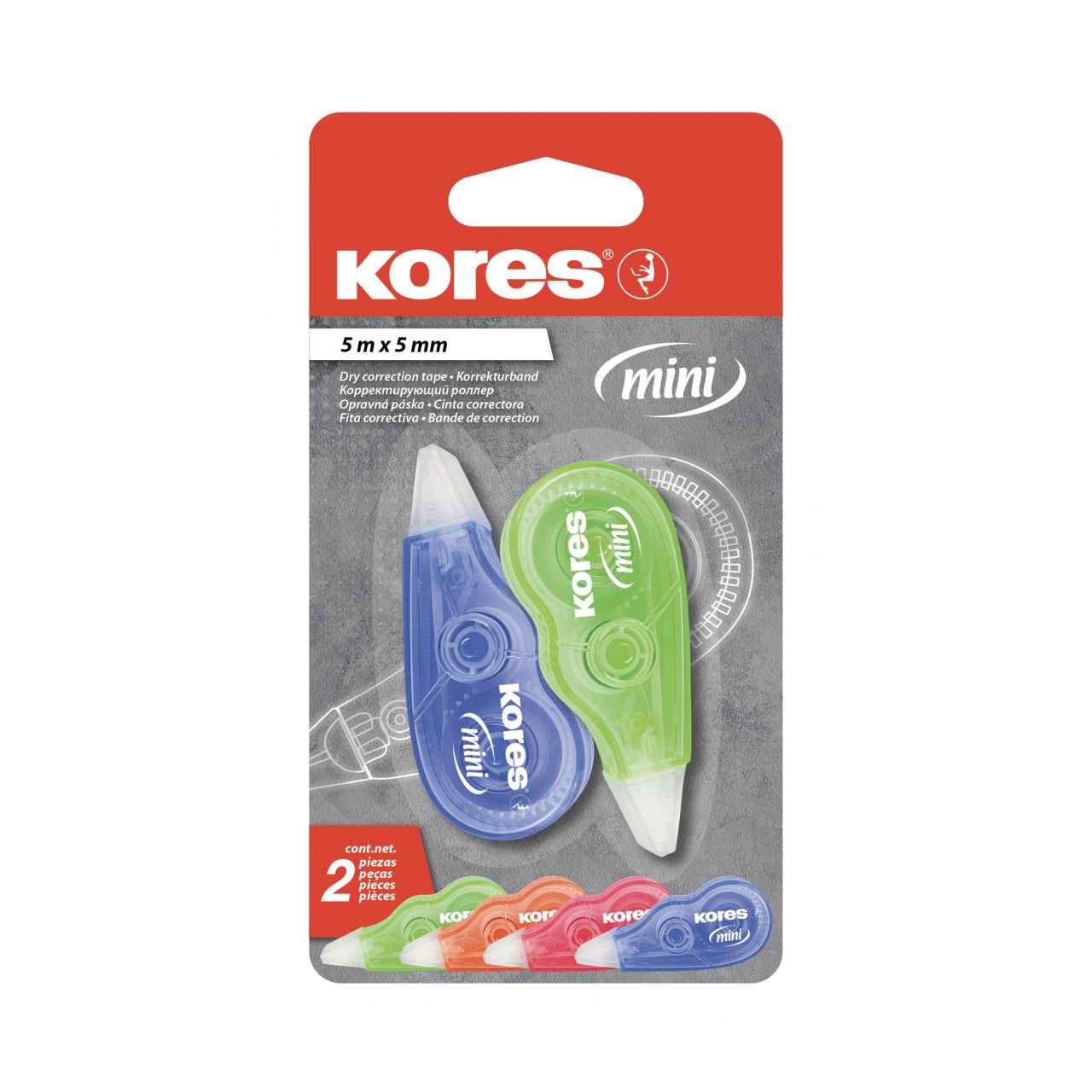 Kores Korrekturroller Mini 5,0 mm, 2 St.