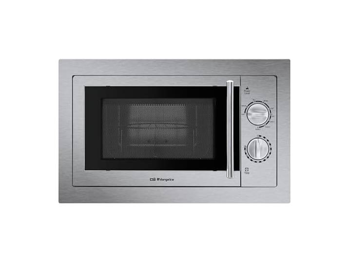 Orbegozo MIG2033 -Einbaubare Mikrowelle, Edelstahl, 20 Liter Fassungsvermögen, neun Stufen, Leistung 800 W Mikrowelle und 1000 W Grill, Stahl, Grau