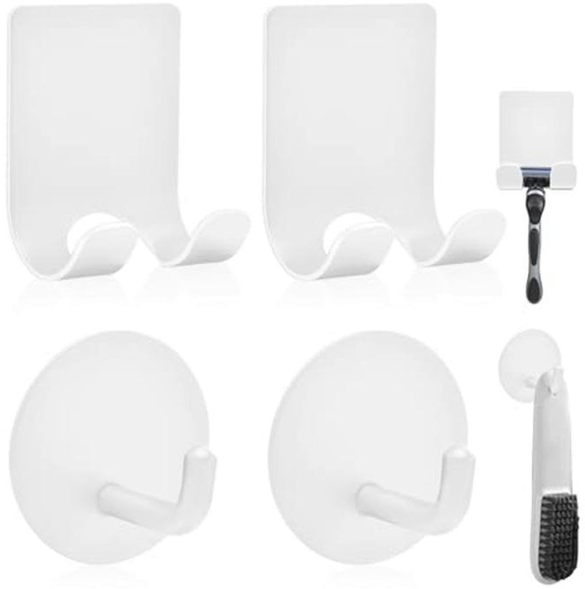 Premium roestvrijstalen scheermeshouder voor de douche met zelfklevende wandhaken
