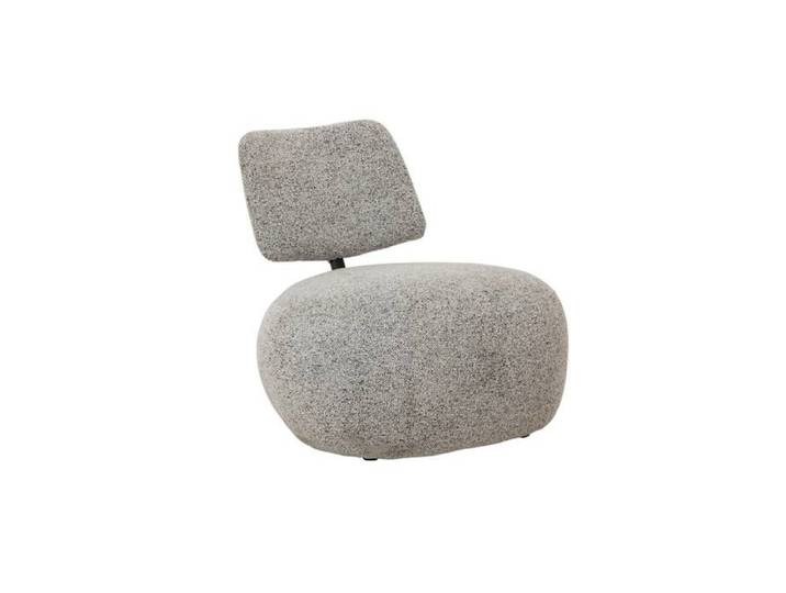 Fauteuil en tissu bouclette avec dossier gris Teresia