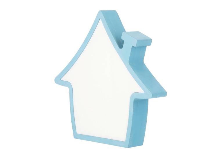 Kindertischleuchte House, Blau, Kunststoff, 3.5x24x27 cm, RoHS, Europäischer Sicherheitsstandard, einfach zu transportieren, Lampen & Leuchten, Innenbeleuchtung, Kinderzimmerlampen, Kindertischleuchten