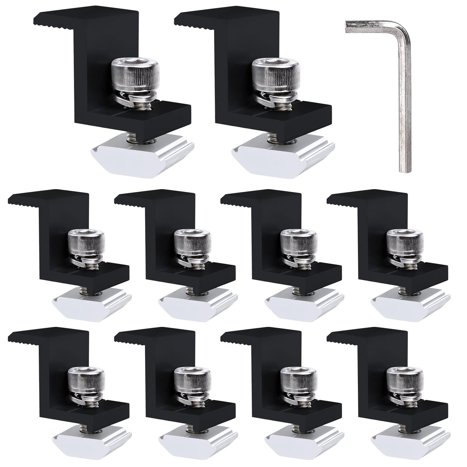 Dripio Zonnepaneelmontagesysteem Eindklemmen Zwart 30 mm 10 stuks