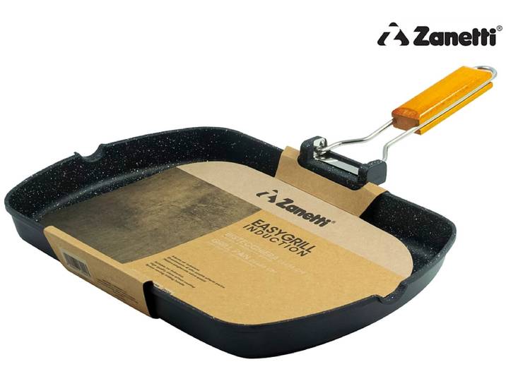 ZANETTI Bratpfanne GRILL aluminium schwarz