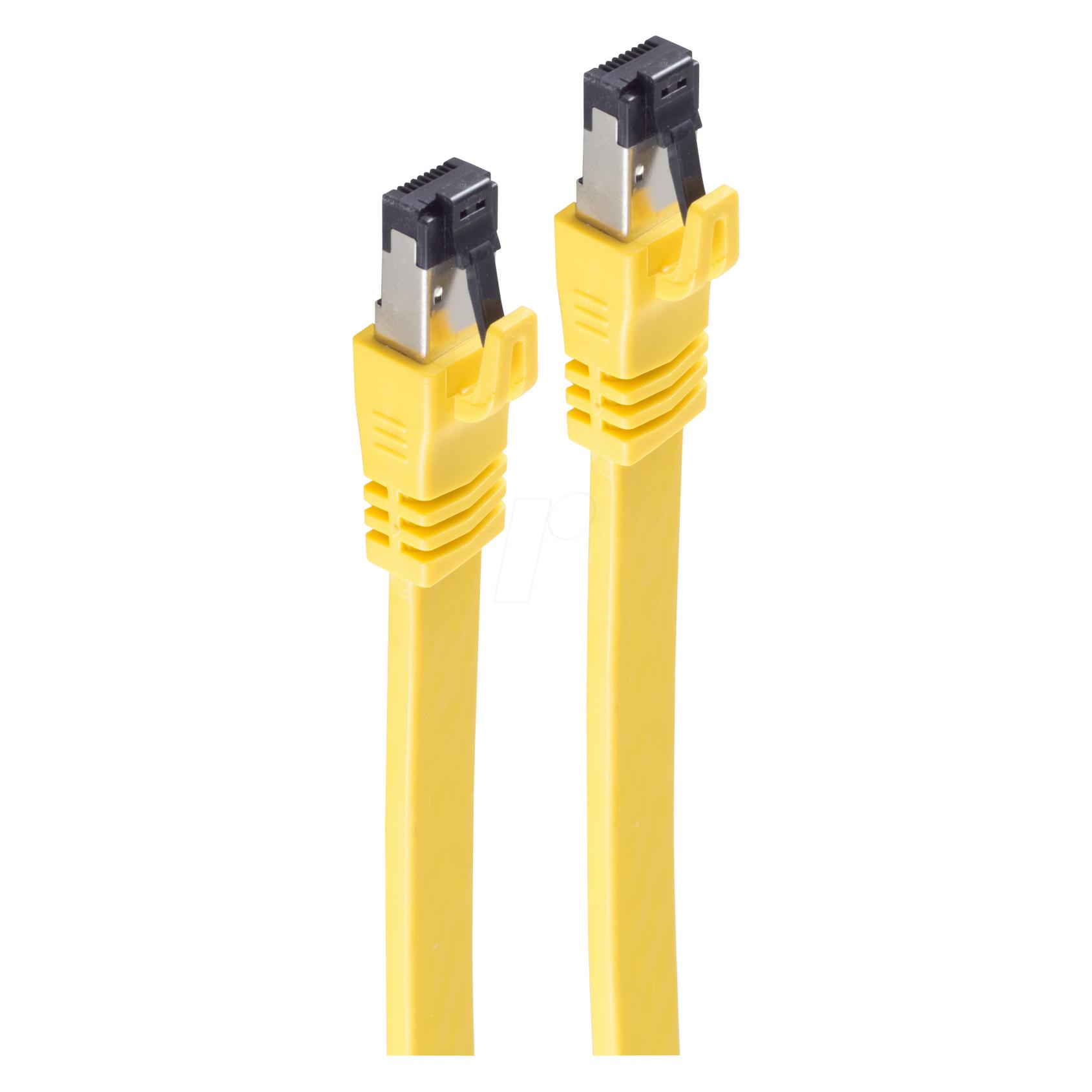 Shiverpeaks -BASIC-S--Netzwerk-Patchkabel CAT 8.1 U/FTP (PIMF) flach Halogenfrei (LSZH) gelb 1,0m (U/FTP, CAT8.1, 1 m) (BS08-42022)