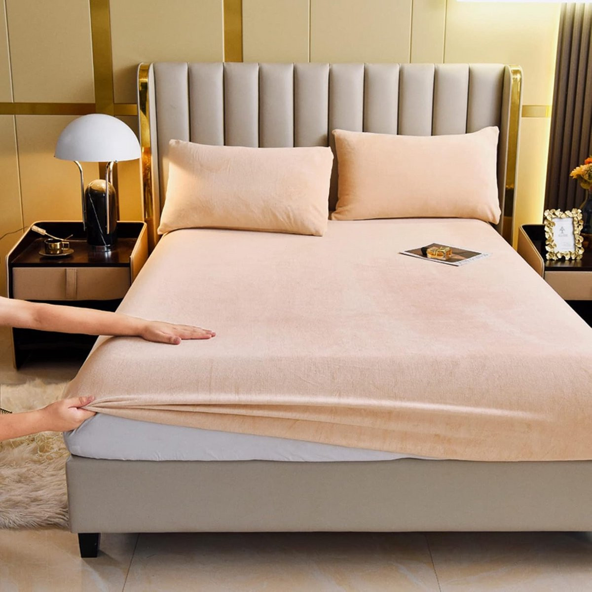 Extra warm fleece pluche hoeslaken met diepe rand voor volwassenen