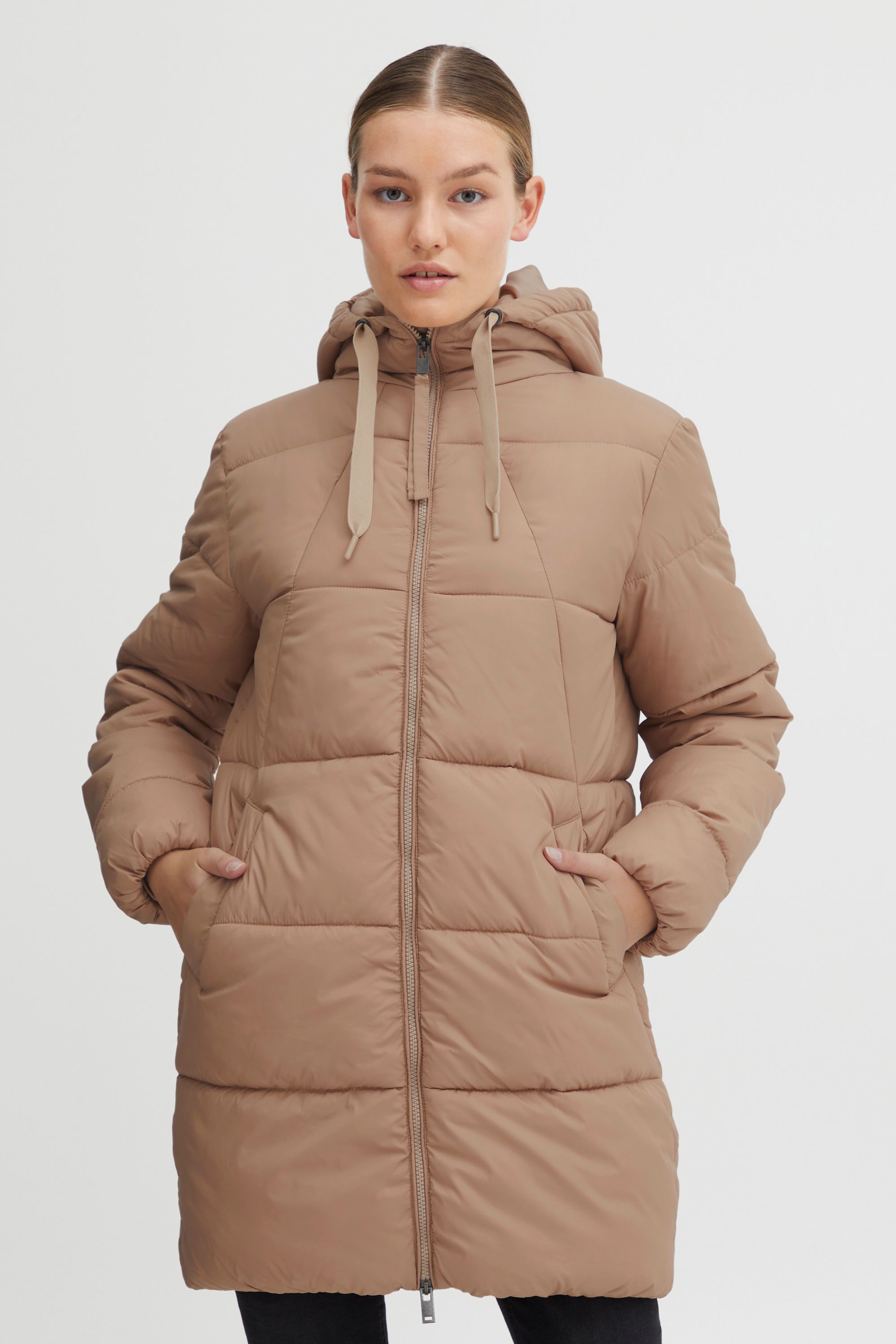 Steppjacke OXMO "Steppjacke OXBodil", Damen, Gr. 38, beige (tannin), Obermaterial: 100% Nylon NY., Jacken Steppjacke