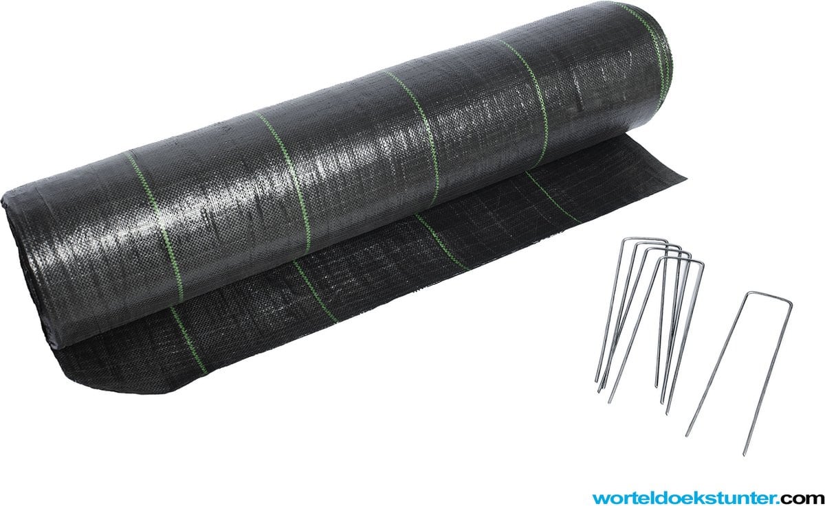 Worteldoek 4,20 m breed x 46 m lang inclusief 100 gronddoekpennen - 193,2 m2 maatwerk