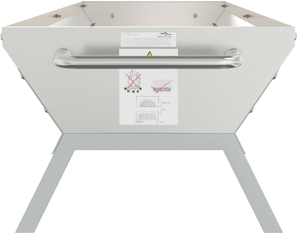vidaXL Plateau pour barbecue Argenté 158x42x31 cm Acier inoxydable