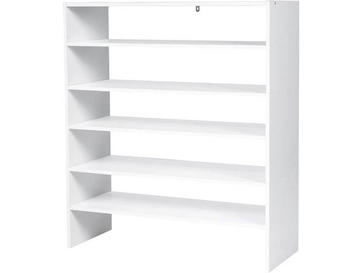 GOPLUS Étagère à Chaussures à 6 Niveaux 78x30x91cm avec Dispositif Anti-basculement-Combinaison Flexible pour Entrée/Couloir