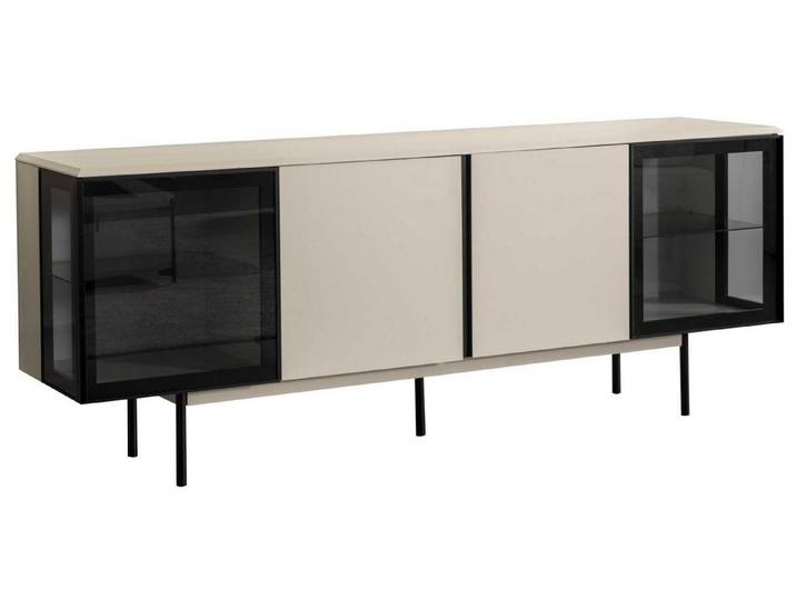 JVmoebel Sideboard Sideboard Stil modern Farbe weiß schwarz neu Holz weich bequem Glas