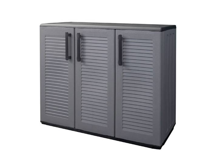 Gartenschrank mit Stahlscharnieren, Grau, Gartenschrank, klein
