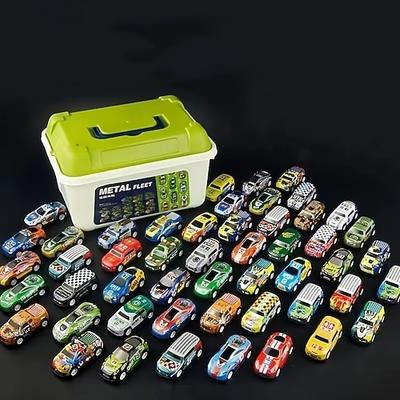 50-teiliges/30-teiliges Diecast Spielzeugautos Set mit Aufbewahrungskoffer Rückstoßfunktion langlebige Metallfahrzeuge farbenfrohe Mischung Bildungs- und Spaßgeschenk für Kinder ab 3 Jahren