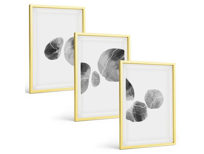 BILDER SET 3er Set - 40x60 cm Goldrahmen - Abstrakte Kunst, Farbspritzer