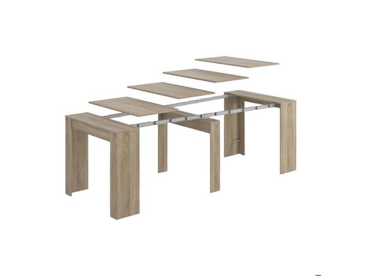 Dmora - Table console à rallonge Mornese Table avec rallonges polyvalentes extensible jusqu'à 10 places 51/237x90h78 cm Chêne