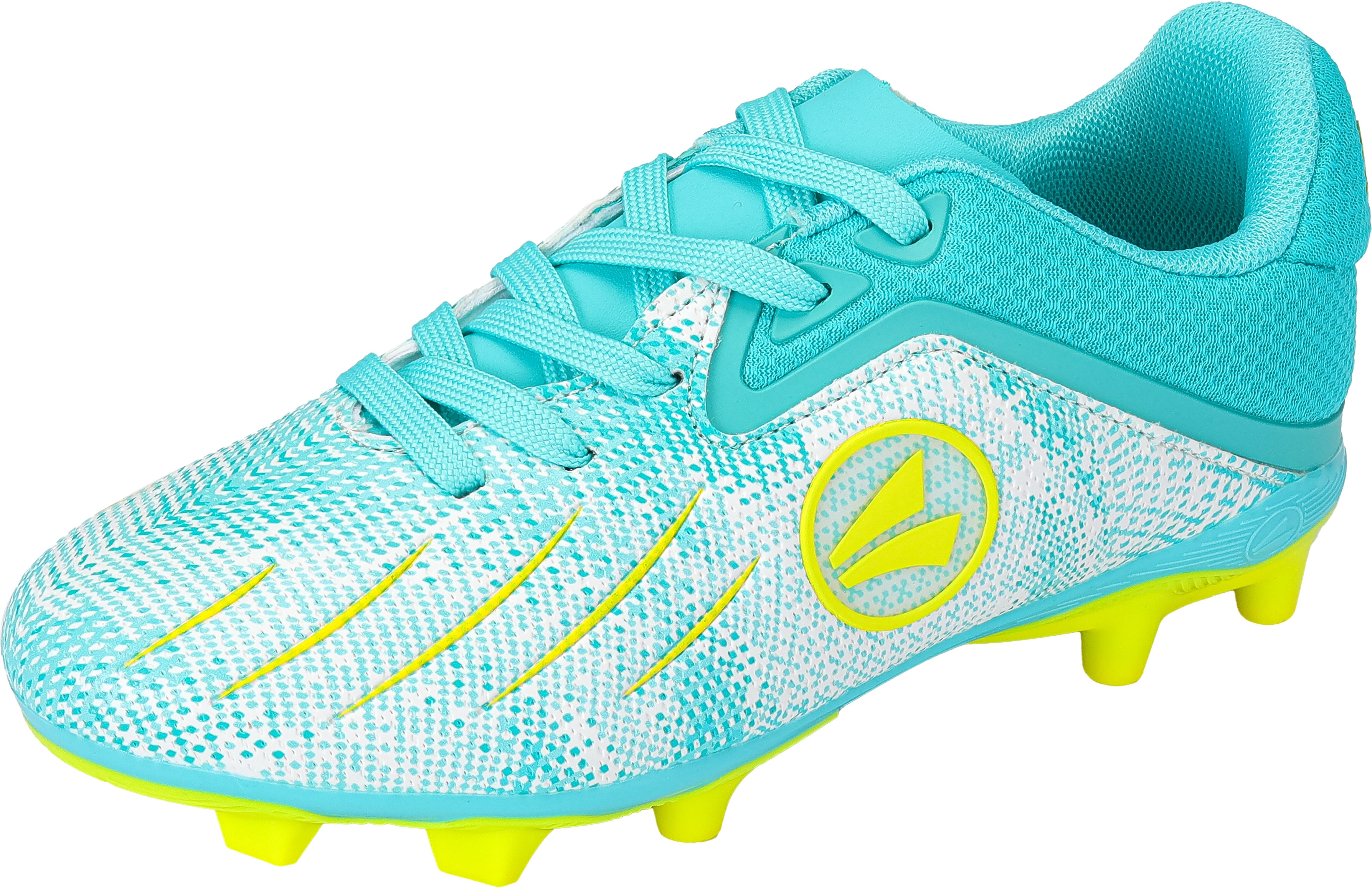 Fussballschuh JAKO "J-SFG Vini", Jungen, Gr. 31, atmungsaktiv, blau (ocean, neon gelb), Synthetik, Schuhe Fussballschuh, für Rasenplätze ocean, neon gelb 31, atmungsaktiv