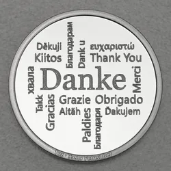 Silbermedaille 1oz "Danke - Word-Cloud" Gravurmedaille