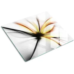 GLASPLATTE 60x52 cm Abstrakte Blume