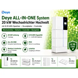 Deye  ALL-IN-ONE  System  20kW  Wechselrichter  Hochvolt  mit  8,18  kWh  Speicher  Grundplatte  Controller