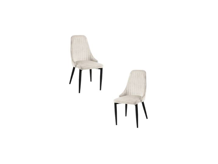 2er Set Kan Samt Stühle - Beige