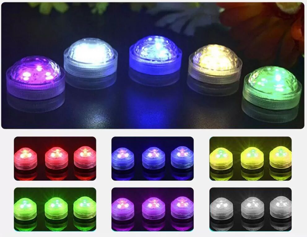 INF Wasserdichte LED Diamant Knopf Lichter mit Fernbedienung - 8 Farbwechsel Lichter