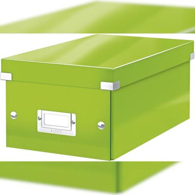 LEITZ Ablagebox Click & Store Wow DVD Graukarton grün Packung mit 6 Stück