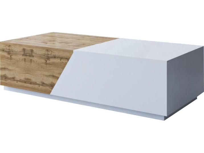 Best Mobilier Pitt - table basse - 124 cm - style industriel \, Bois / Blanc