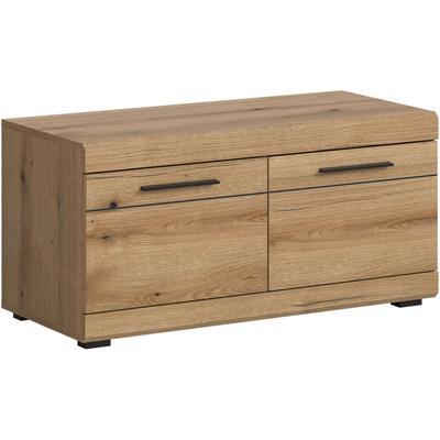 Sitzbank HOME AFFAIRE "SIENA, Breite 90 cm, 2 Türen, 2 Einlegeböden, 4 Fächer", braun (eiche), B:90cm H:44cm T:40cm, FSC-zertifizierter Holzwerkstoff, Sitzbänke, Sitzbank, Garderobenbank, Dielenbank, Bank, Flurbank, Kommode