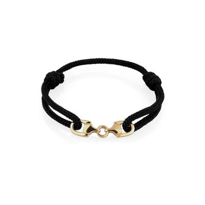 Armkette ELLI "Armband Nylonband Steigbügel 925 Sterling Silber" Gr. 16, gold, Armbänder, Damen, Silber 925 (Sterlingsilber), Armkette