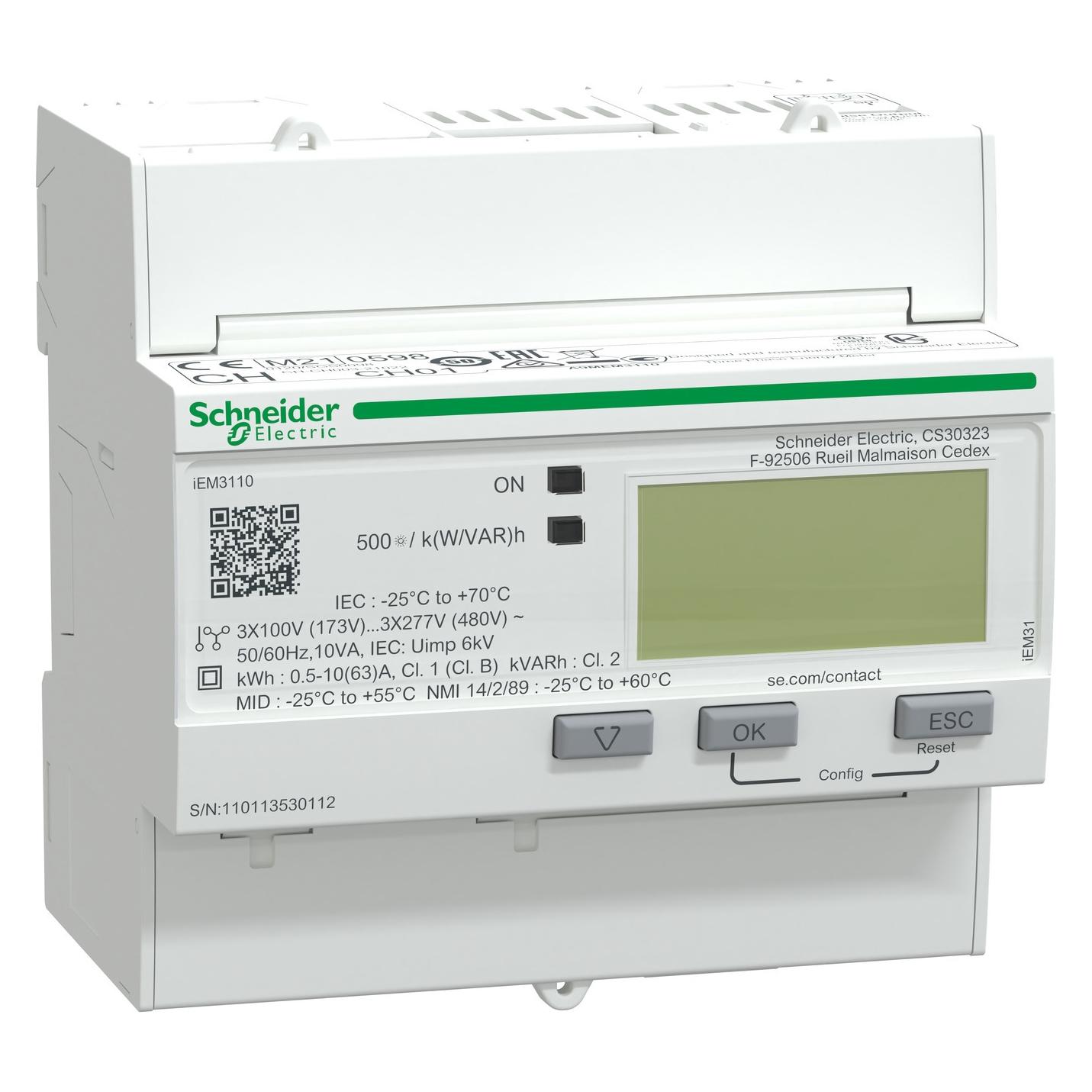 Schneider Electric iEM3110 Energy Meter 63A Pulse MID (A9MEM3110)