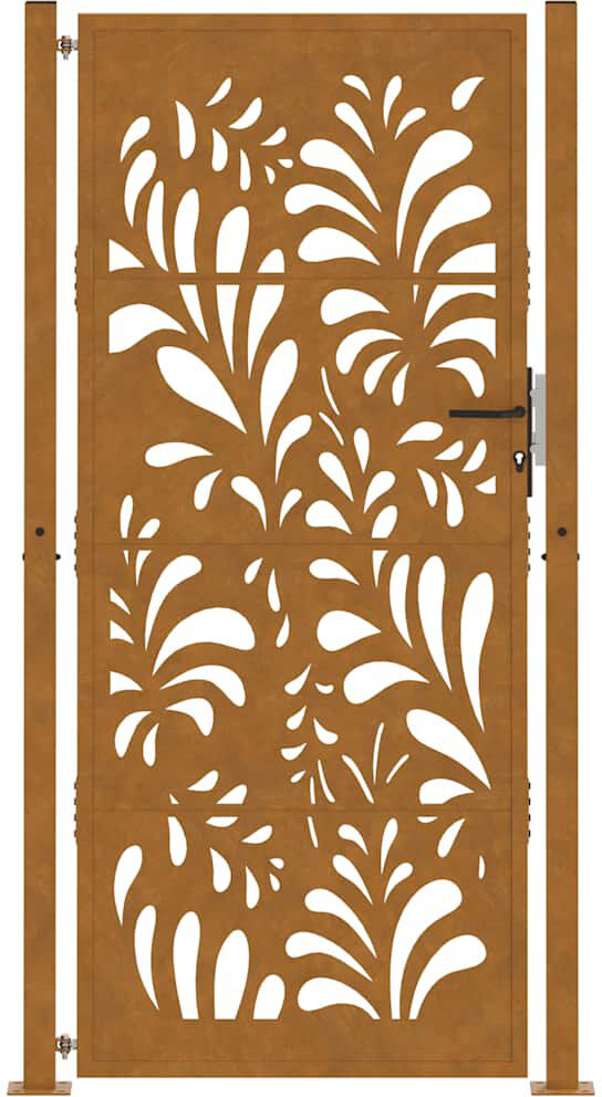 vidaXL Steel Gate Fencing Rusty 205cm H x 105cm W