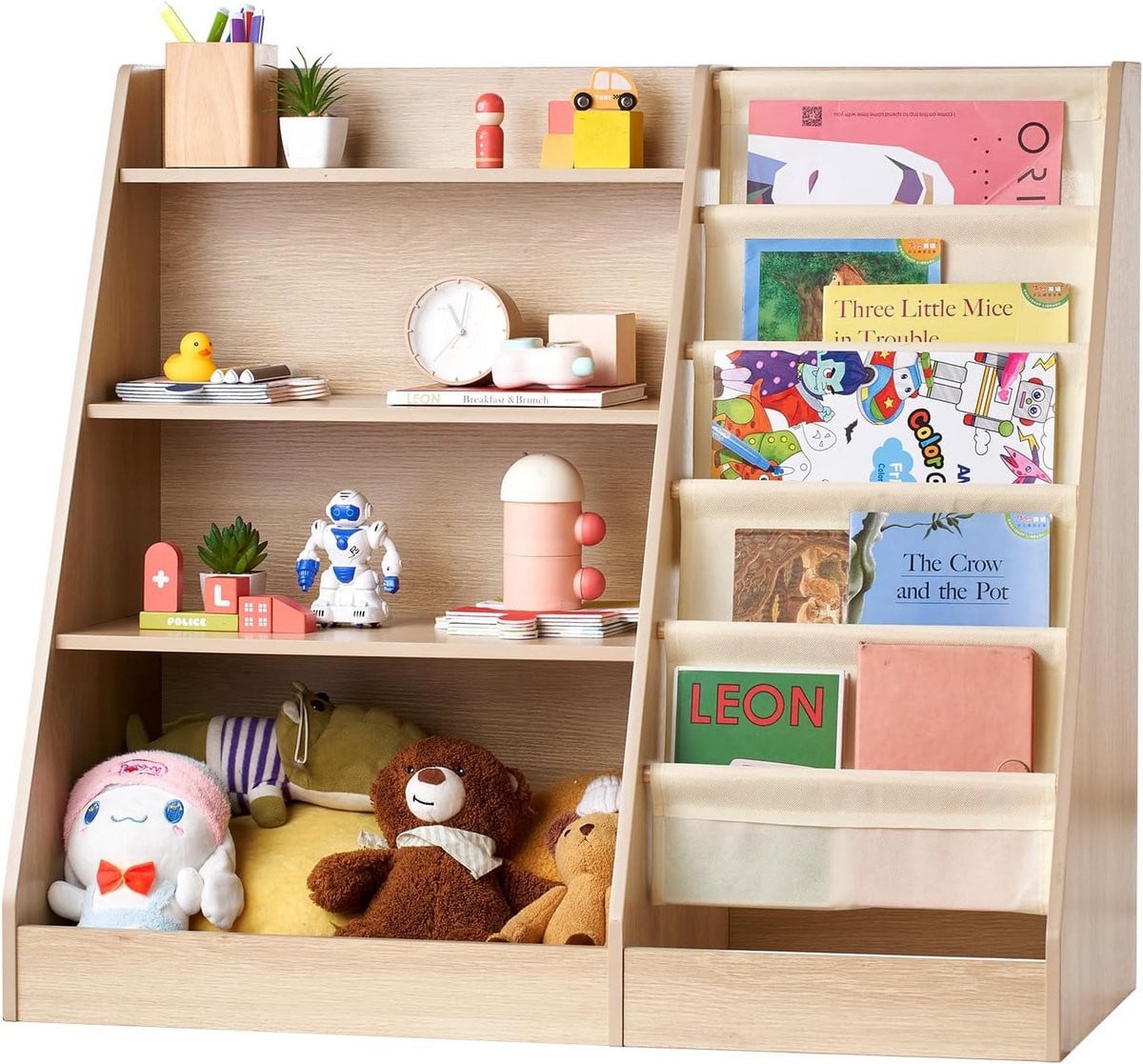 Houten kinderboekenkast voor de kinderkamer