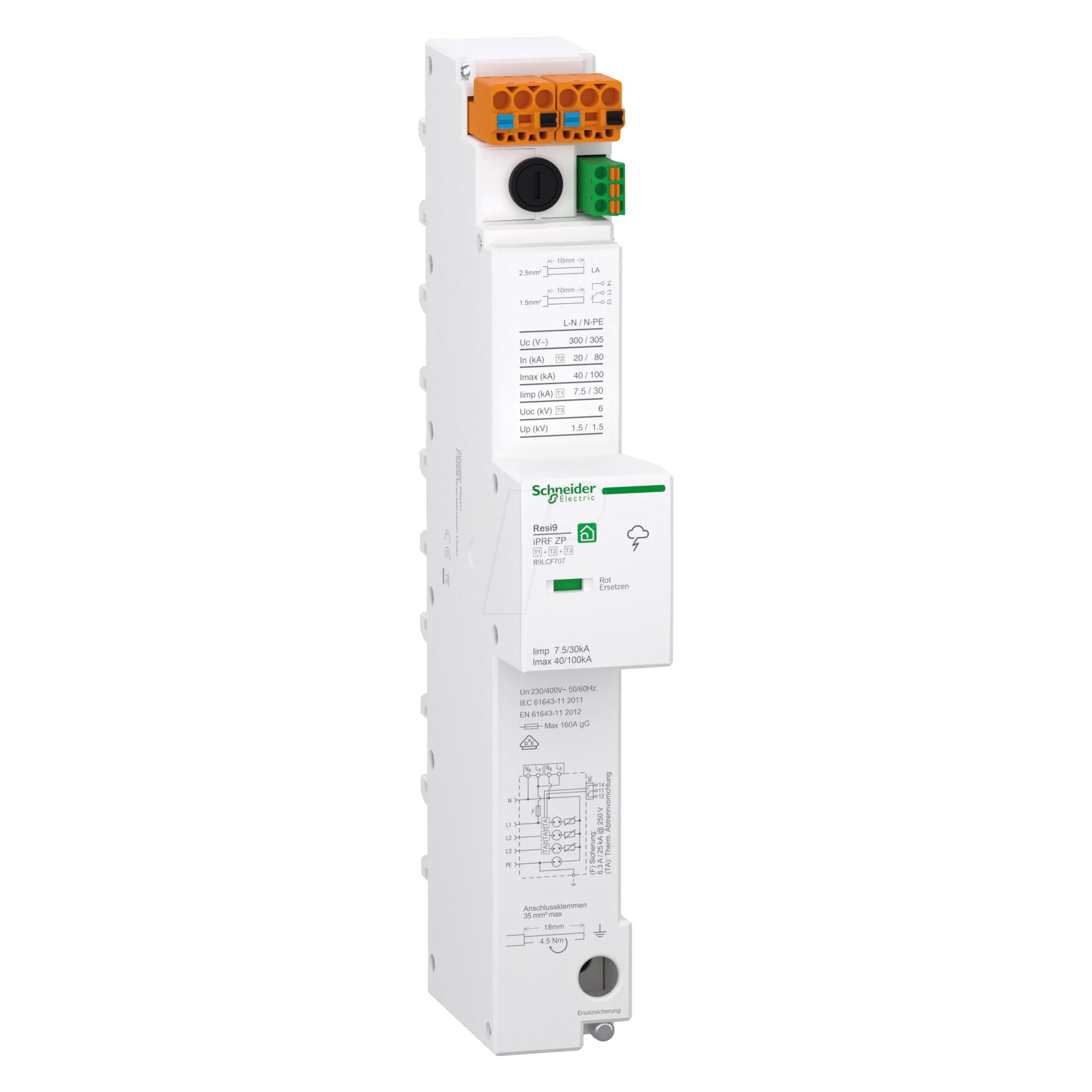 ABN Kombiableiter ZP T1 T2 T3 R9LCF707 7,5kA TT/TNS komp.3PN Spgs.abgriffm Sic (R9LCF707)